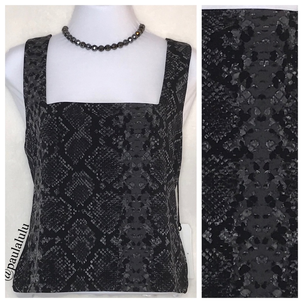 Leith Cami/Shell, Grey Forged Snakeskin. XL